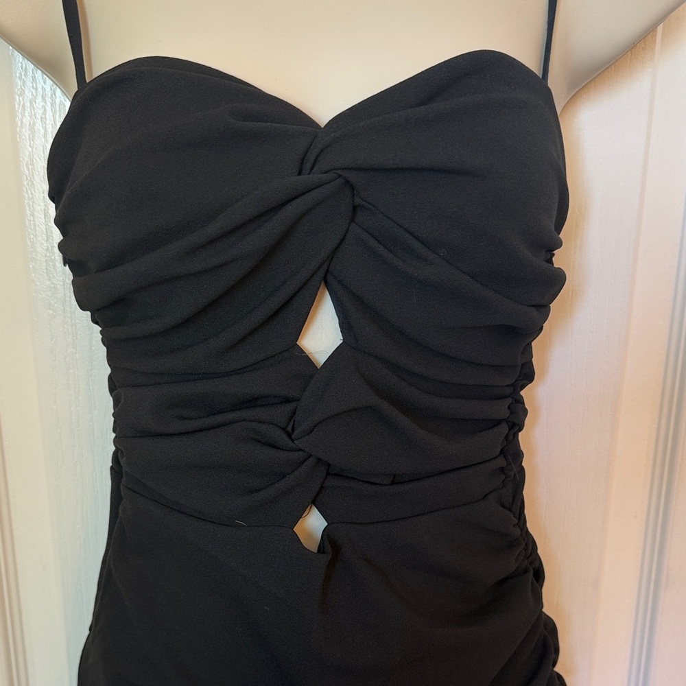 NWT-Abercrombie & Fitch Black Ruched Cutout Dress